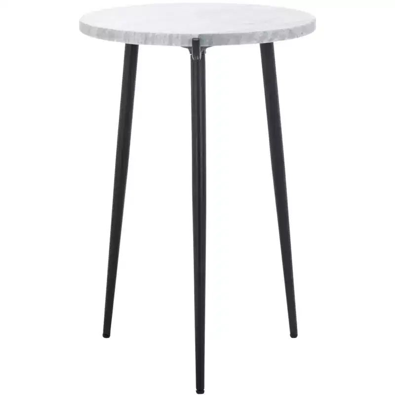 Hesse Marble Side Table - ACC3732A - Grey/Black - Safavieh