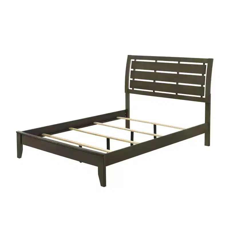 84" Queen Bed Ilana Bed Gray Finish - Acme Furniture: Canvas Upholstery, Wood Frame, 60 Day Warranty