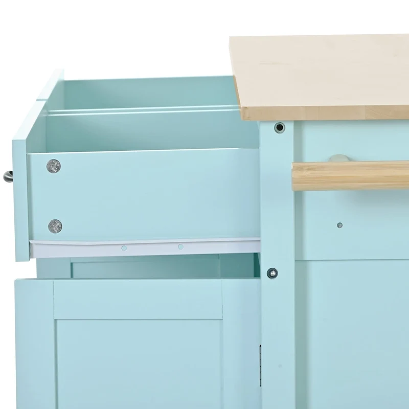 Kitchen Island Finish with Wood Top Kitchen Cart