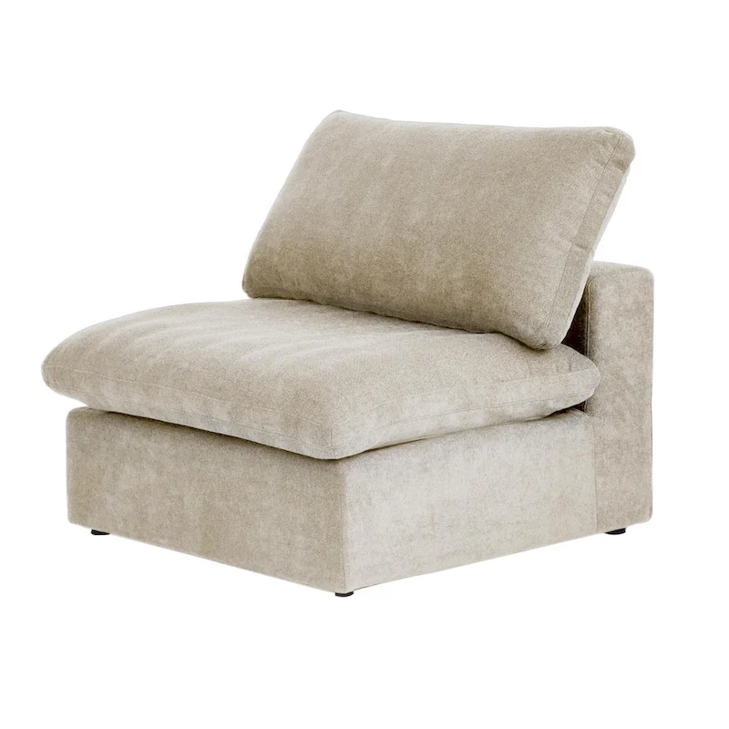 160 Modern Linen Upholstery 4 Piece Sectional Sofa Minimalism Commix Down Filled Modular Couches