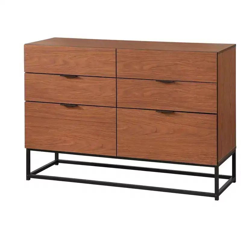 Buylateral Noble 6 Drawers Dresser Walnut