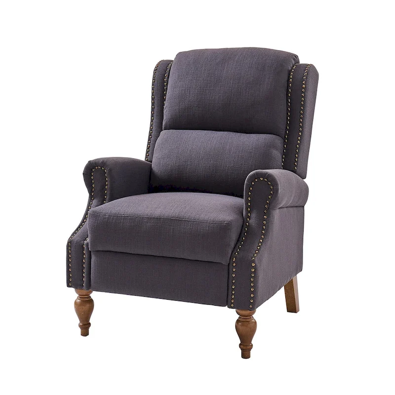 Terri Traditional Roll Arm Manual Recliner with Solid Wood Legs by HULALA HOME