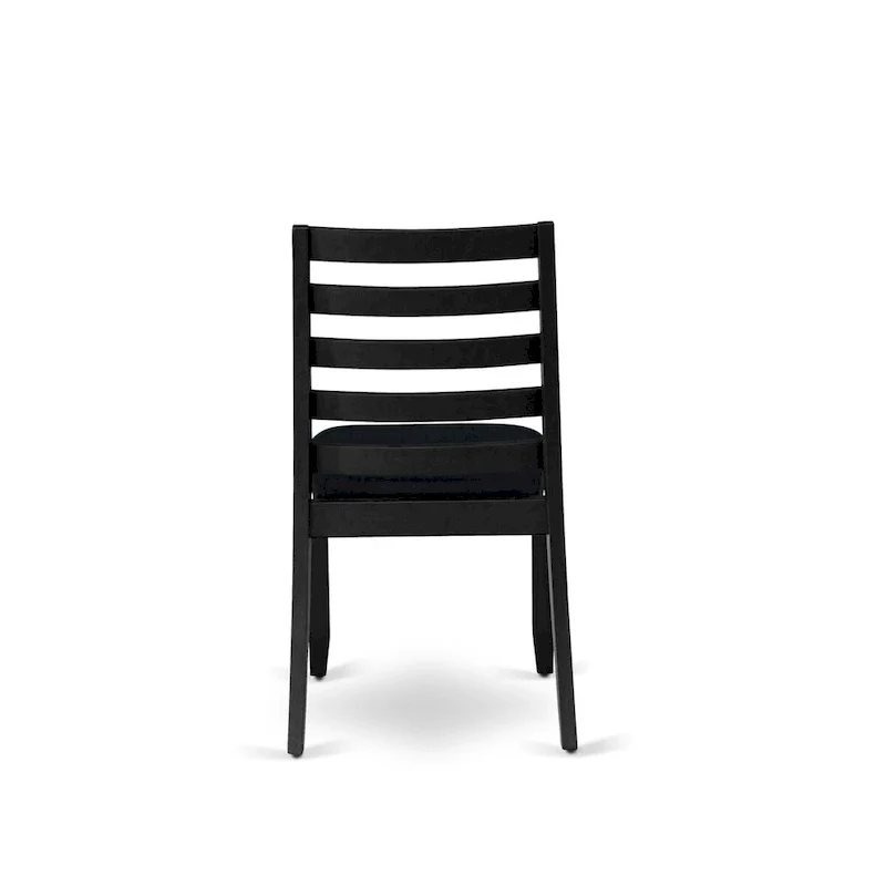 East West Furniture dining room set - a kitchen table & Stackable dining chairs - Wire-brushed Black (Pieces & Seat Options)