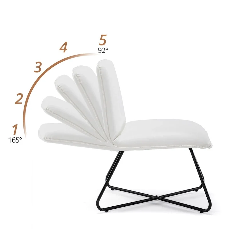 Mid Century Faux Leather Accent Chair With Adjustable Backrest Set of 2 - 31.5 H X 22.2 W X 23.6 D