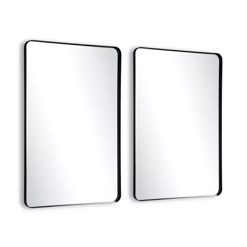 SUMERAIN 2 Pack 24x36 Bathroom Mirrors for Couple, Vanity Mirrors for Double Sink, Black Frame
