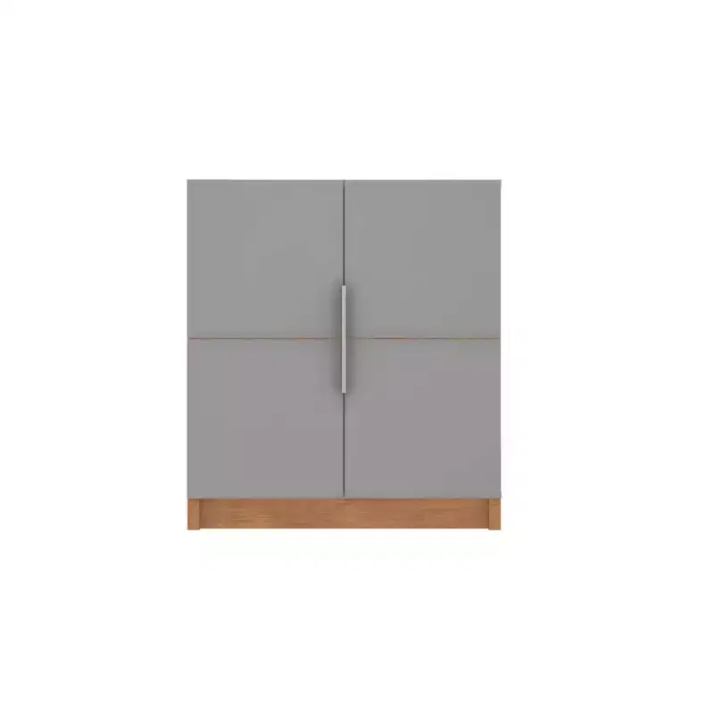 29.92" Cornelia Cabinet Gray/Natural - Manhattan Comfort: Multi-Use Stand & Bookcase