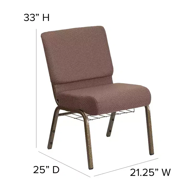 Flash Furniture HERCULES Series 21''W Church Chair with Book Rack