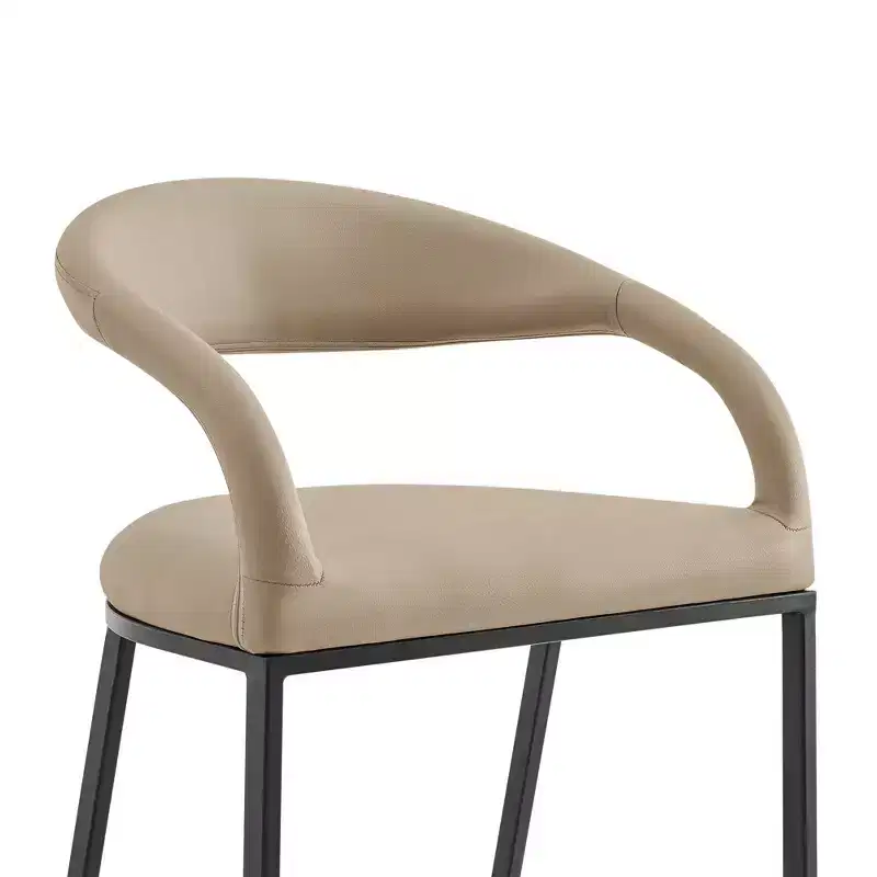 Armen Living 26 Ramona Iron and Faux Leather Counter Height Barstool
