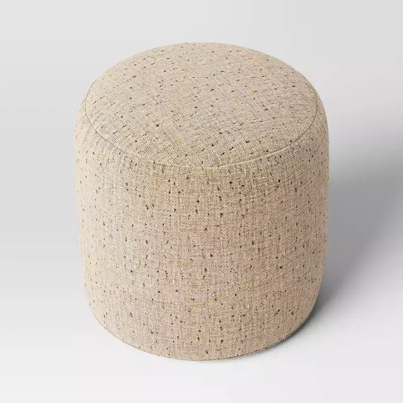 Speckled Pouf Ottoman, Speckled Beige