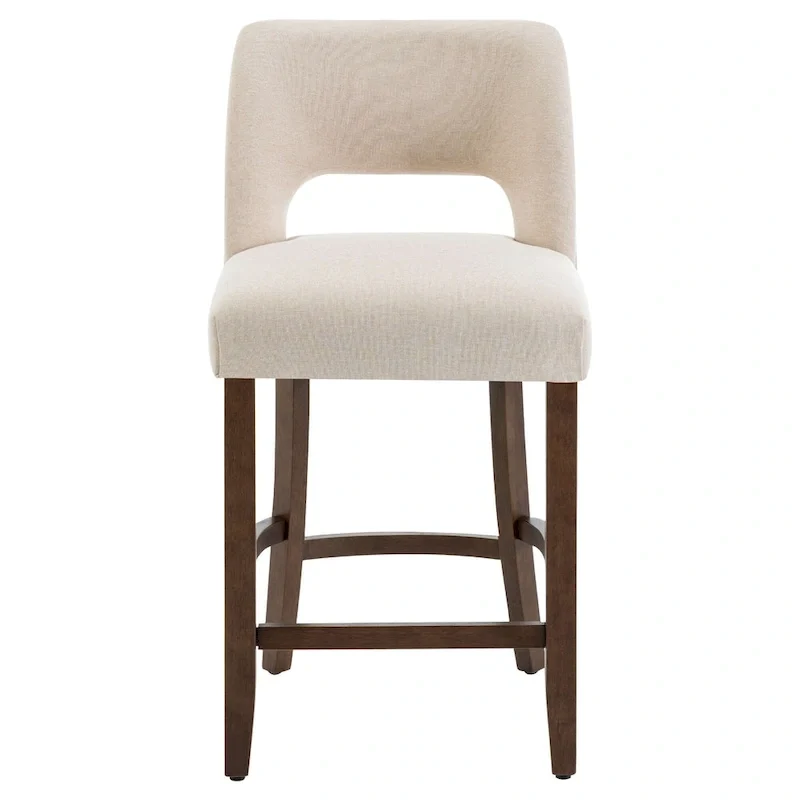 Set of 2 Wooden Bar Stools with Footrest