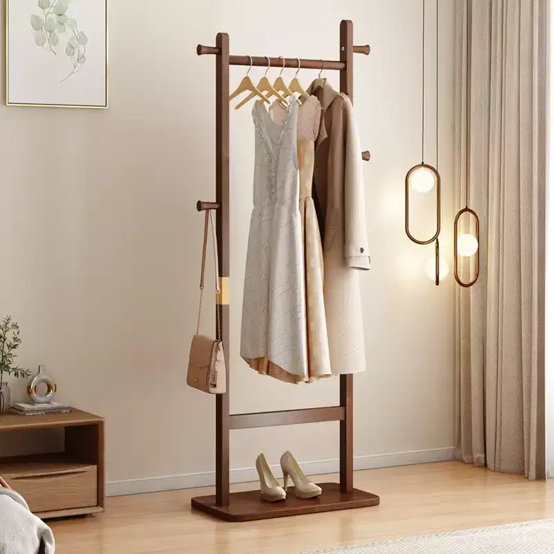 GDFStudio Harold Rustic Rubberwood Coat Rack