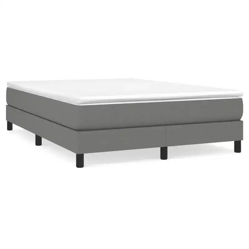 Bed Frame Dark Grey Polyester, Plywood, Engineered Wood Full