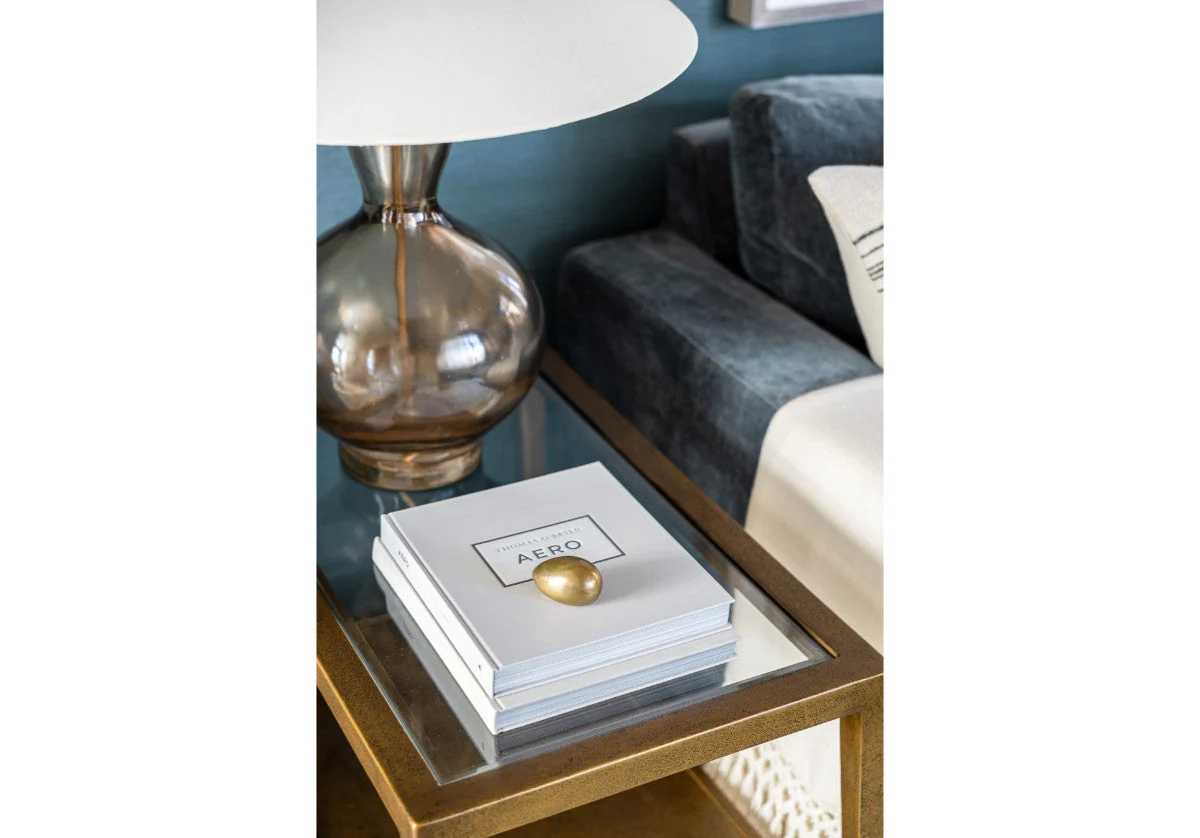 Minimalist Solid Brass Egg Sculpture with Smooth Polished Form for Study & Living Room