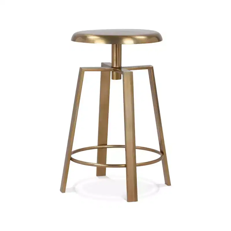 Gold Iron Adjustable Counter/Bar Stool, 24