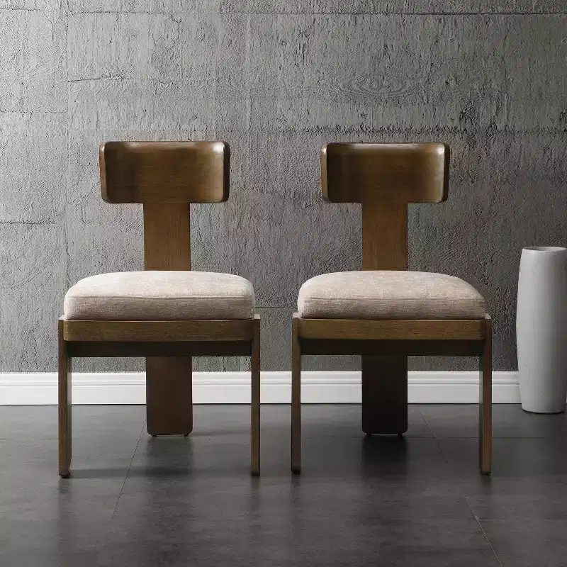 Set of 2 Modern Upholstered Dining Chairs with Solid Rubberwood Frame, Mid-Century Side Chairs - ModernLuxe