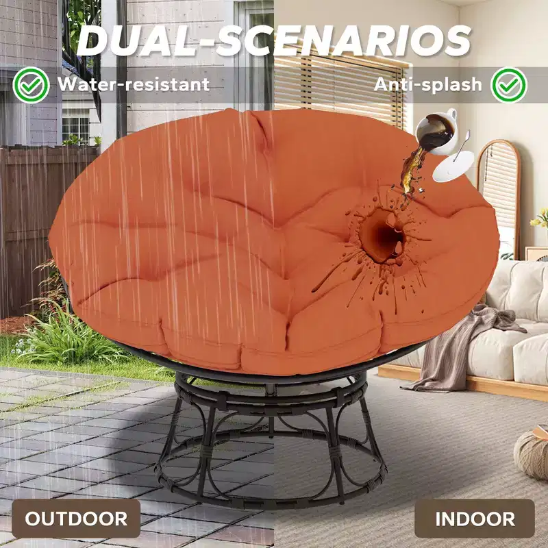 Papasan Patio Chair with Cushions