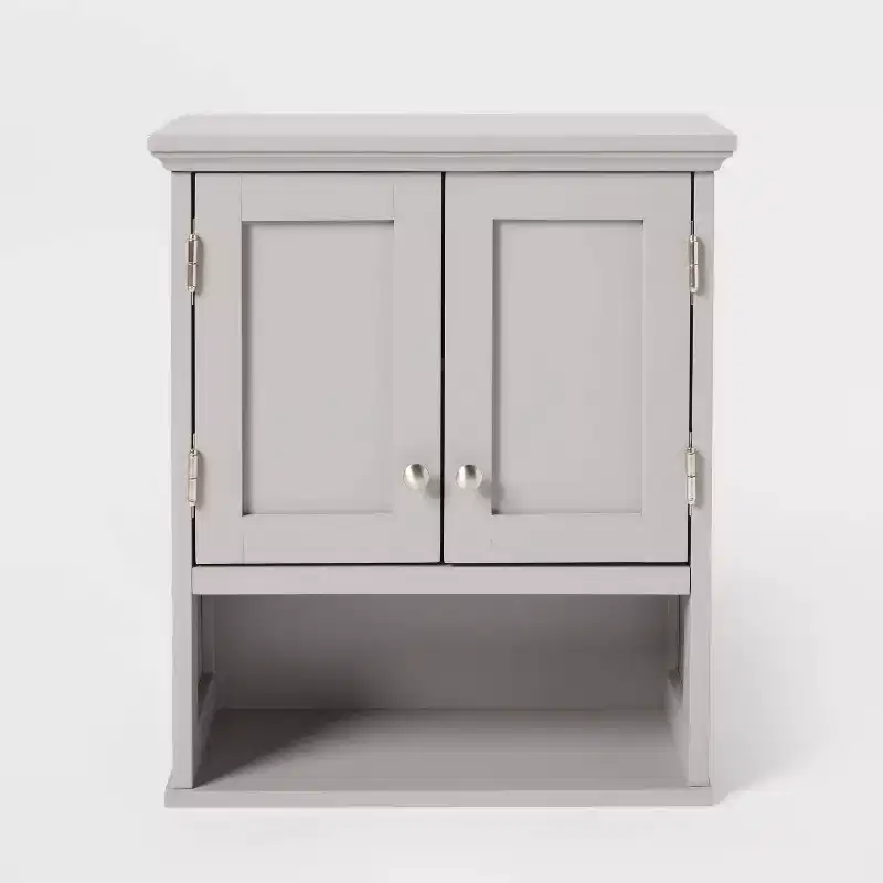 Wood Wall Cabinet, Gray