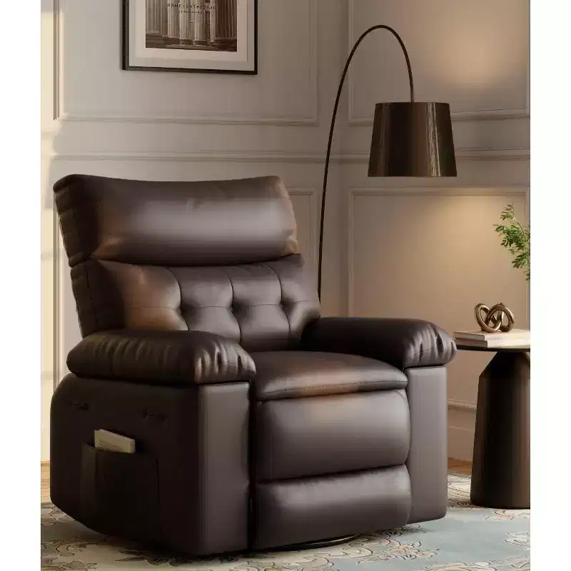 Recliner Chair with Heat & Massage  360 Swivel & Manual Rocking, Ergonomic Design with Remote & Cup Holders for Living Room