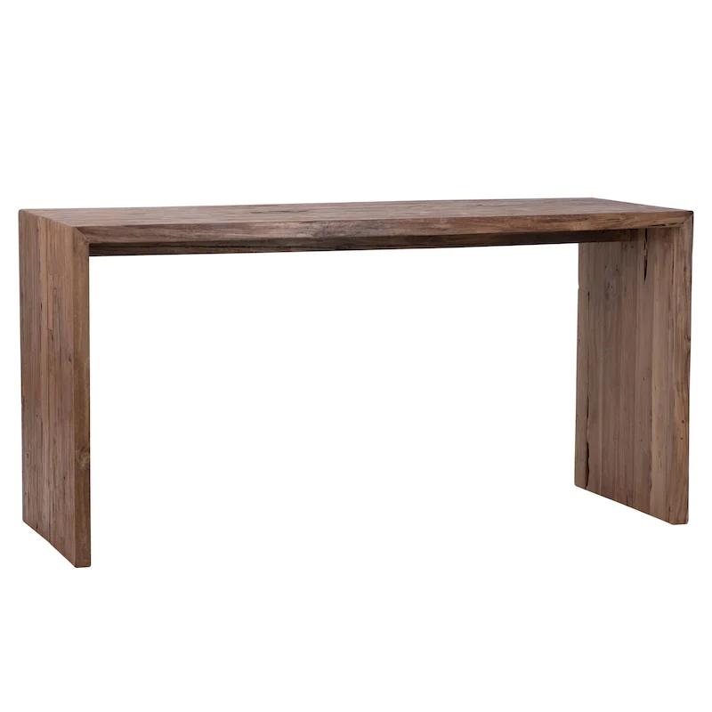 60-inch Rectangular Reclaimed Teak Waterfall Writing Desk