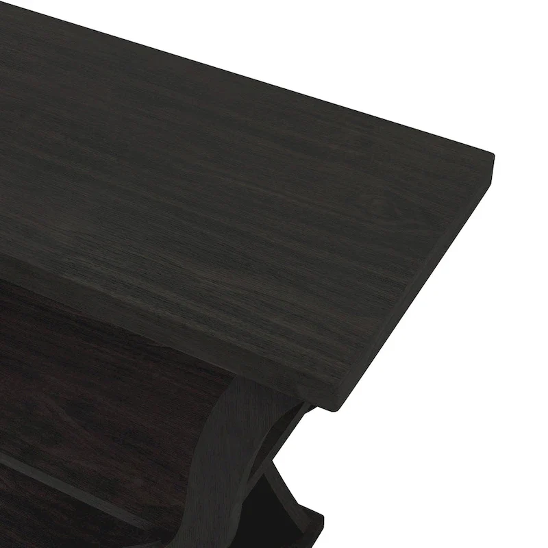 DH BASIC Transitional Espresso 39-inch Console Table with Open-Shelf by Denhour