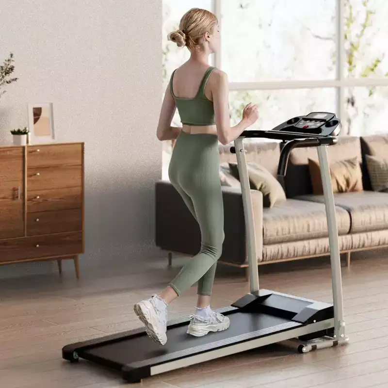 Costway 2 HP Folding Treadmill Motorized Running Machine 12 Preset Program & LCD Display Black/White