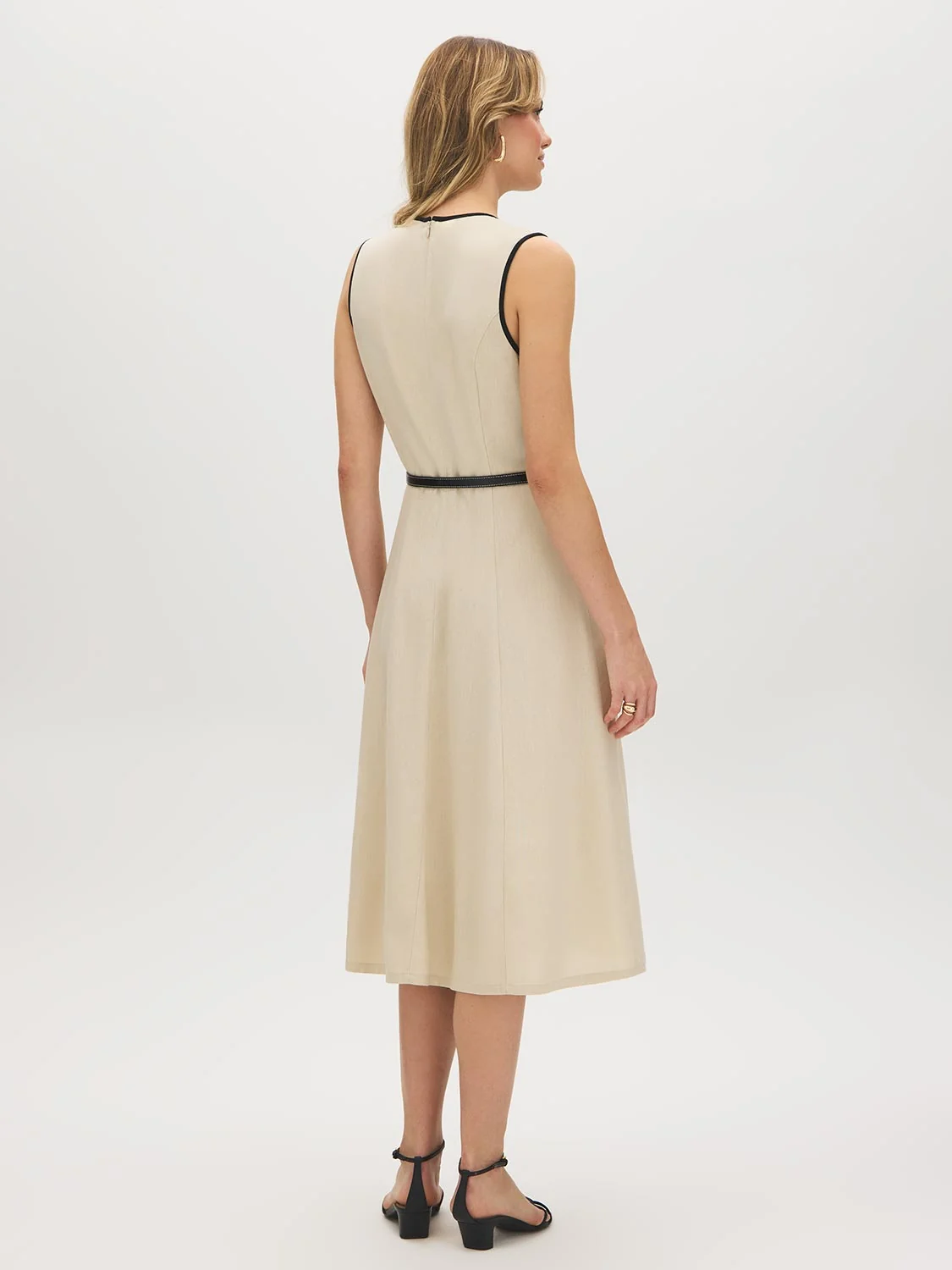 Cotton-Blend Wrap Midi Dress