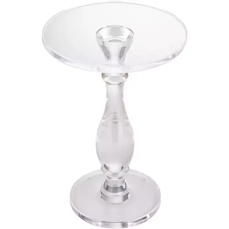 Clear Acrylic Pedestal Side Table 13.25''W