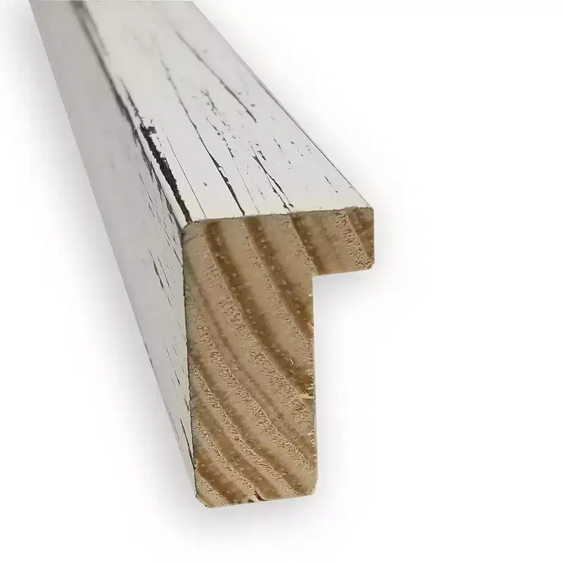 37" x 25" Non-Beveled Shiplap White Narrow Wood Bathroom Wall Mirror - Amanti Art: Modern Rectangle, Includes Mounting Hardware