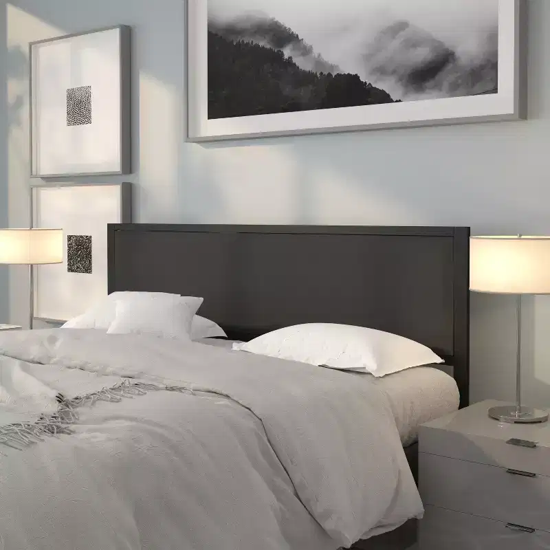Emma and Oliver Metal Headboard - Fabric Upholstery Fits Standard Bed Frames