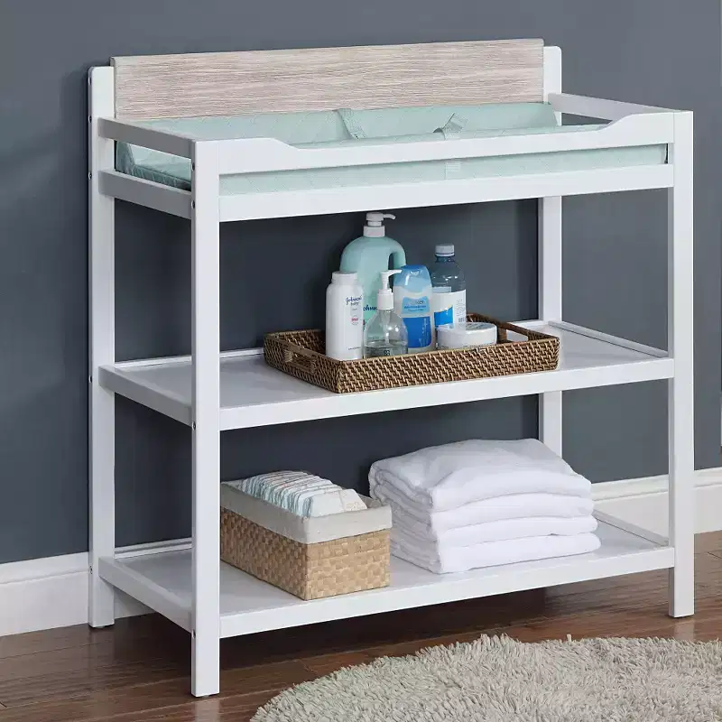 Baby Changing Table, Safe, Non-Toxic & Crib-Coordinating for All Stages - White