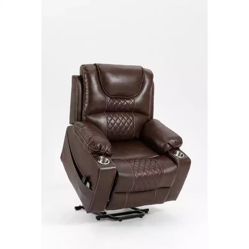 Leisure PU Leather/Velvet Electric Lift Chair, Relaxation Sofa Chair Electric Recliner for the Elderly - ModernLuxe