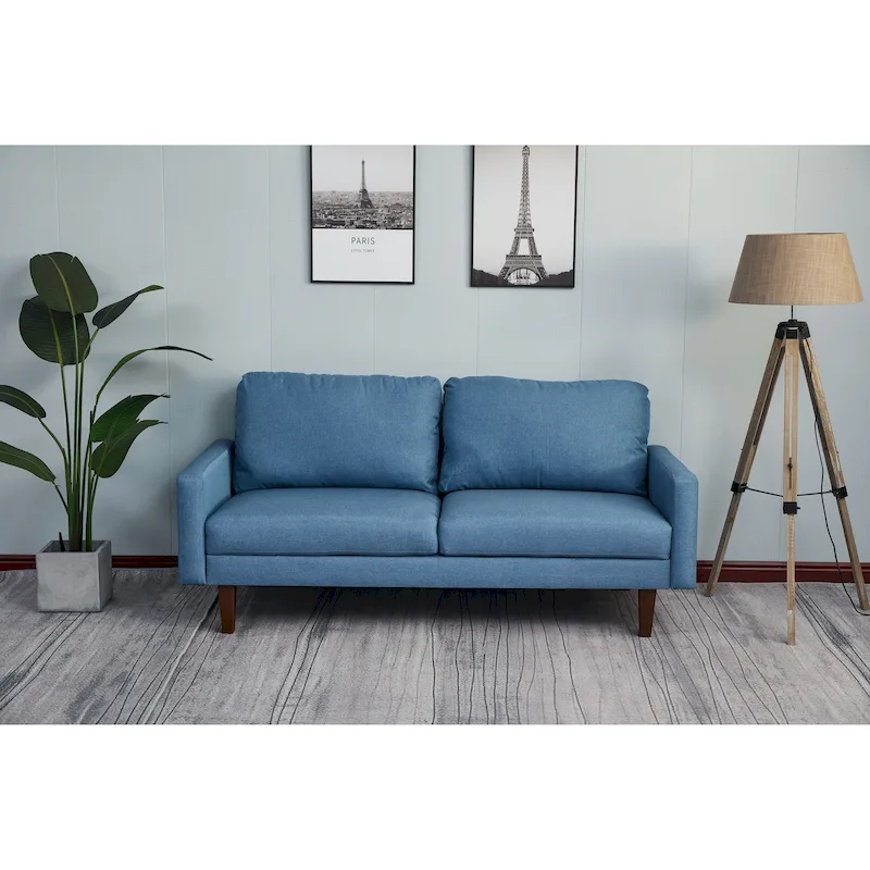 70-Inch Linen Square Arm Sofa, 7 Color Options, Modern Living Room Couch