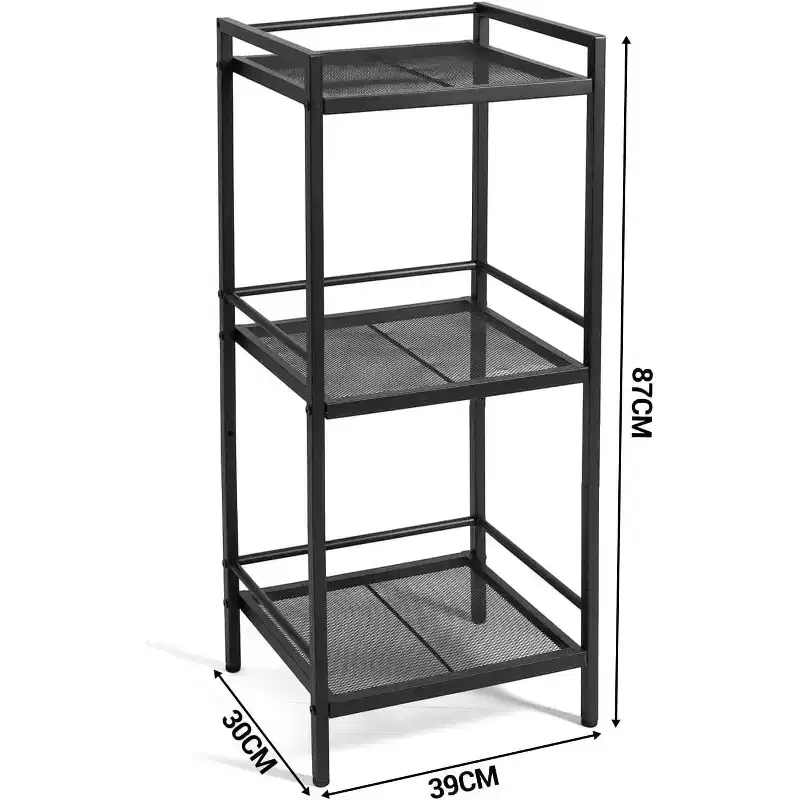Storage Rack carbon steel Bookcase,Freestanding Bathroom Storage Shelving Unit, Display Plant Stand, Corner Rack Shelving for Kitchen Organization