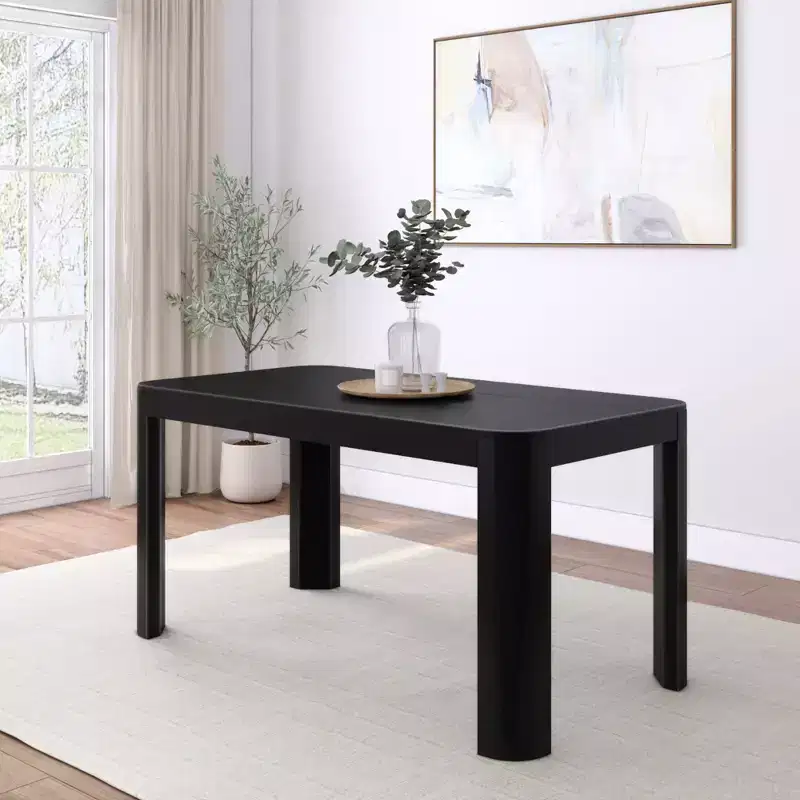 Plank+Beam Contour Dining Table, 60 Solid Wood Kitchen Table for 4
