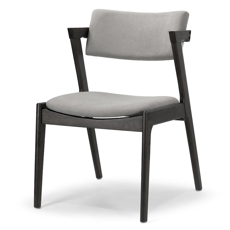 Set of 2 Auden Retro Modern Black Wood Wing Chair
