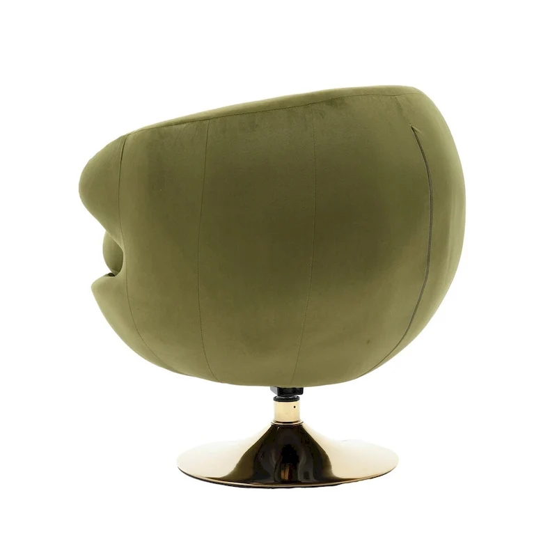 HOMEFUN Velvet 360 Degree Swivel Right Cuddle Barrel Accent Chairs