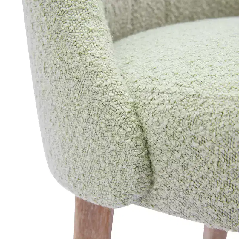 Mid-Century Modern Boucle Upholstered Dining Chair, Set of 6, Water-Resistant Fabric