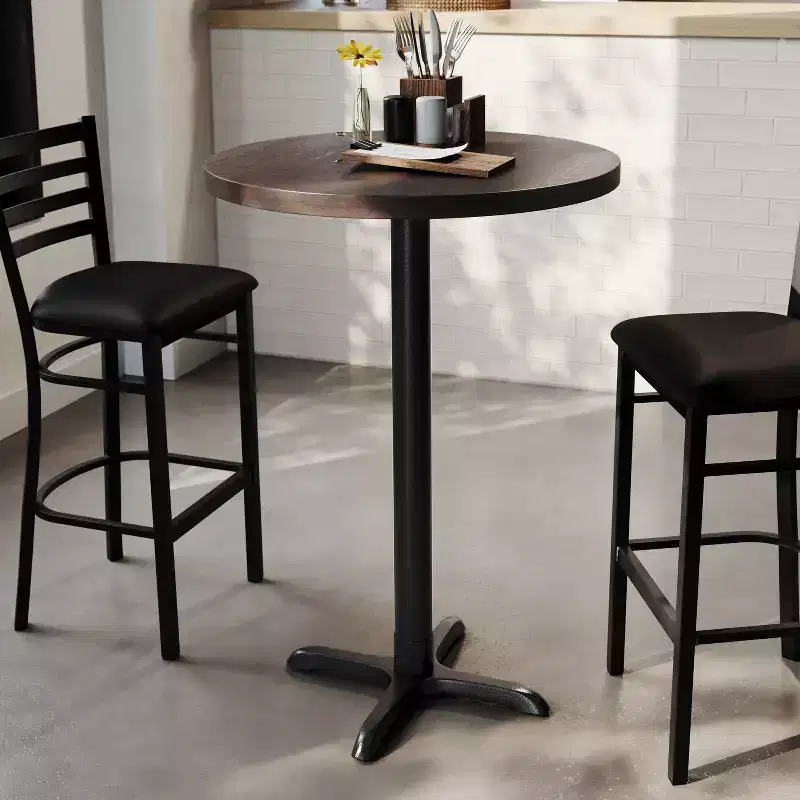 Round Solid Wood Commercial Indoor Tabletop with 22