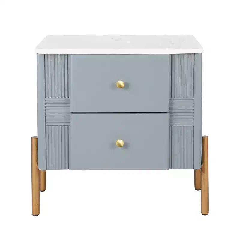 Christopher Knight Home Eilidh Modern Wood and Metal Nightstand with 2 Drawers