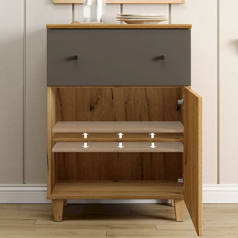 70.8 Sideboards Drawer Cabinet, 3-In-1 Kitchen Buffet Table