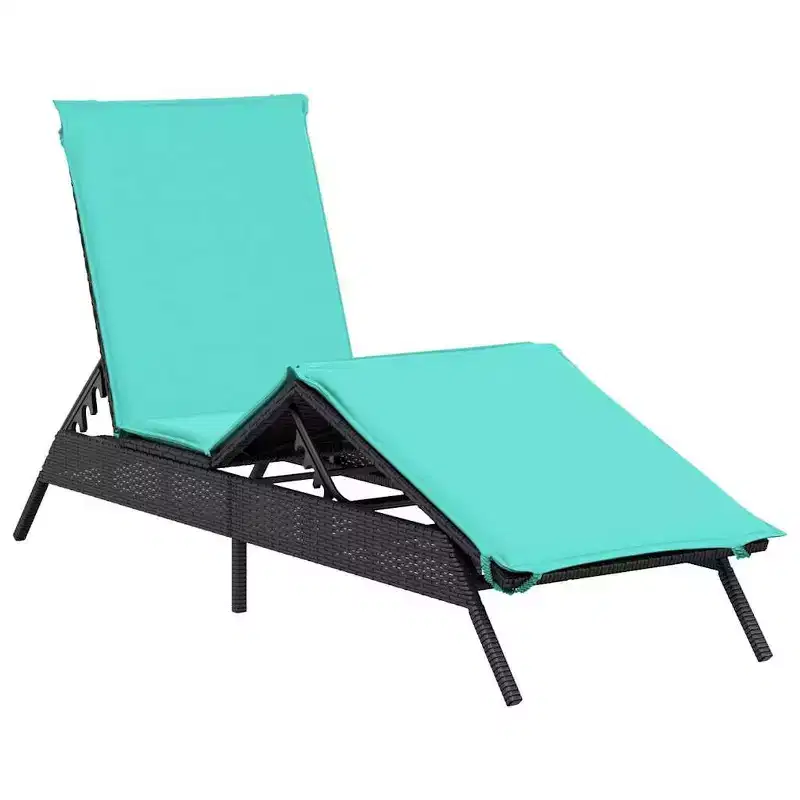 vidaXL Patio Sun Lounger PE rattan Extra Long Adjustable Footrests