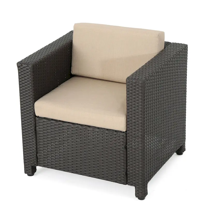 Hegseth Wicker/Iron 7-piece Chat Set with Fire Pit by Christopher Knight Home