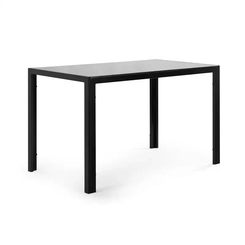 Edwin Modern Dining Table with Tempered Glass Tabletop