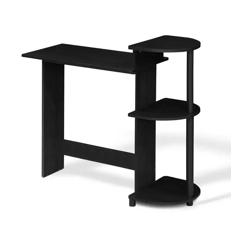 Compact Corner Computer Desk with Storage Shelves | Home Office