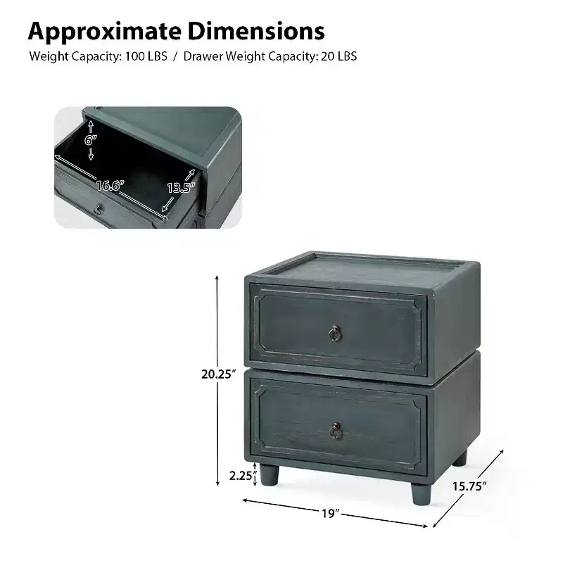 Leo 2 - Drawer End Table With Modular Design| ART OF LIVING DESIGNS-BLACK