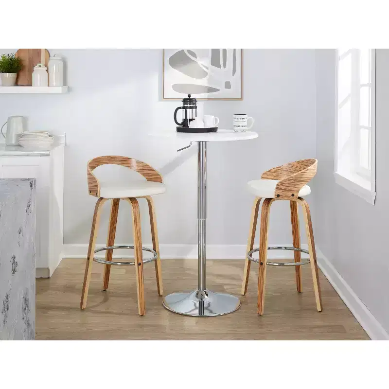 LumiSource Set of 2 30 Grotto Swivel Barstools
