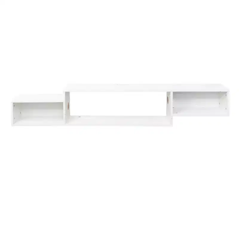 CLIHOME LED Wall Mounted Floating TV Stand, Decorative Storage Cabinets With Charging Station