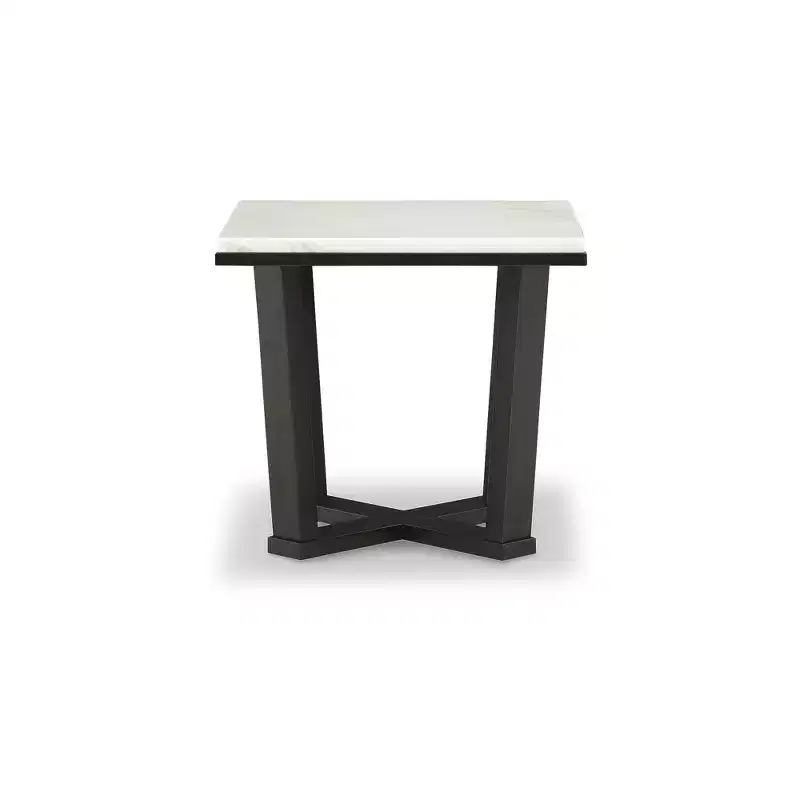 Signature Design by Ashley Fostead Contemporary Square End Table with Marble Top