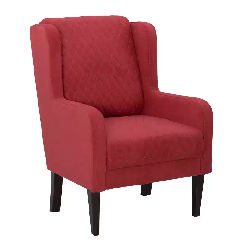 Upholstered Wingback Accent Chair - High-Density Foam, Wood Frame