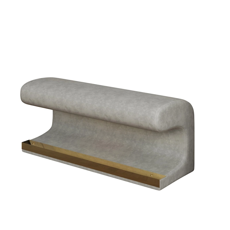 37W Entryway Bench Leather Upholstered Ottoman with LED